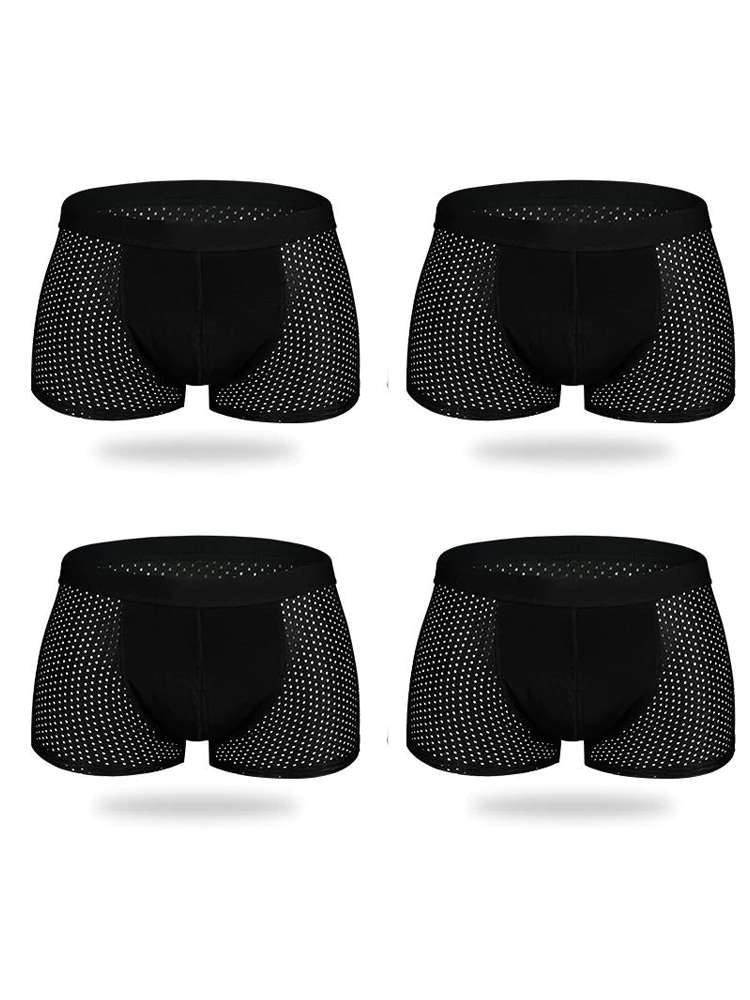4 Pack Mesh Breathable Ice Silk Underwear Boxer