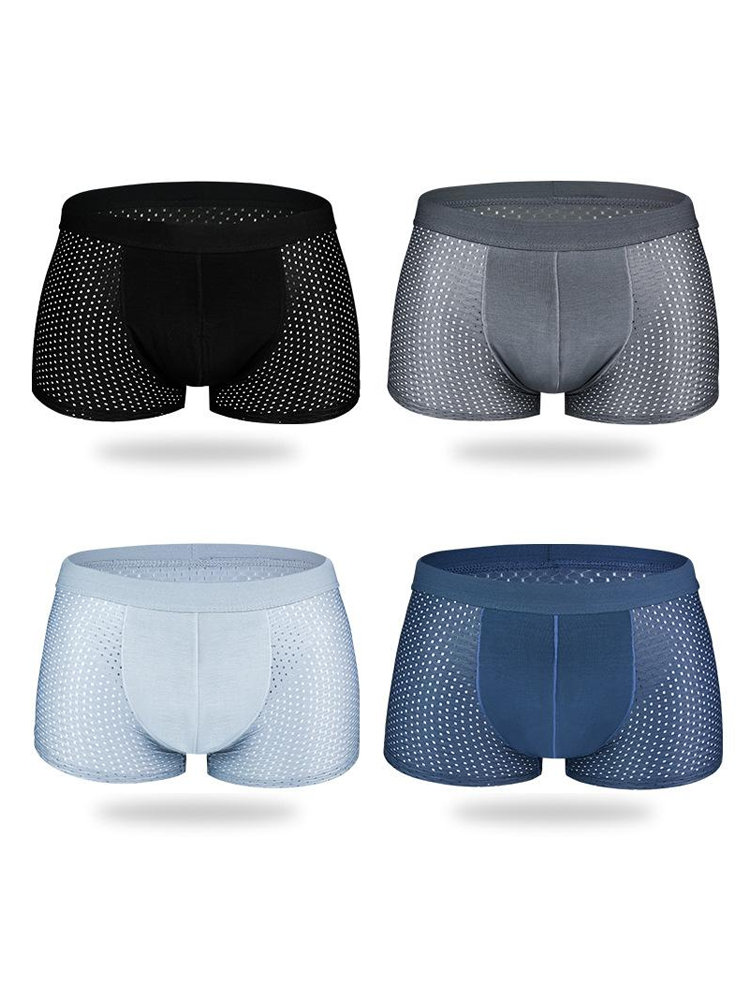 4 Pack Mesh Breathable Ice Silk Underwear Boxer