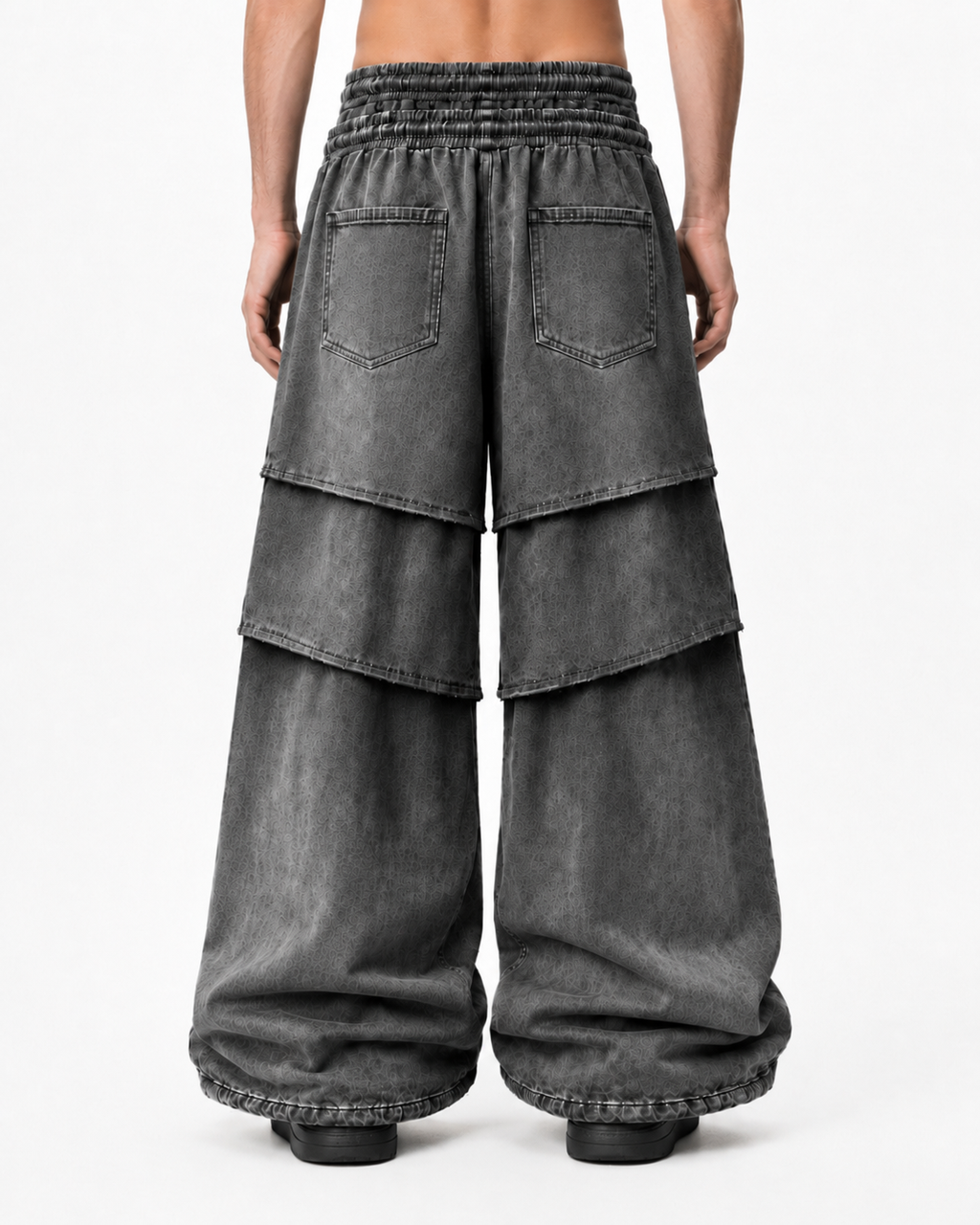 KIIKIO Layered Washed Wide-Leg Sweatpants