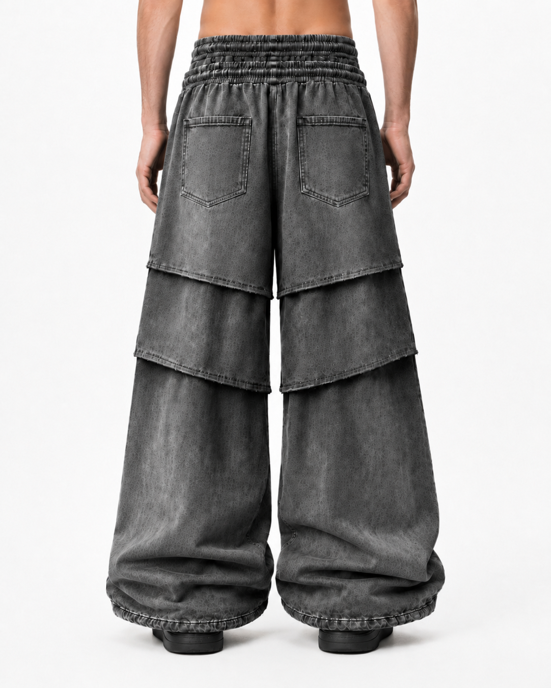 KIIKIO Layered Washed Wide-Leg Sweatpants