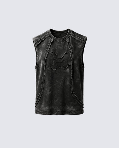 KIIKIO Retro Frayed Sleeveless Vest