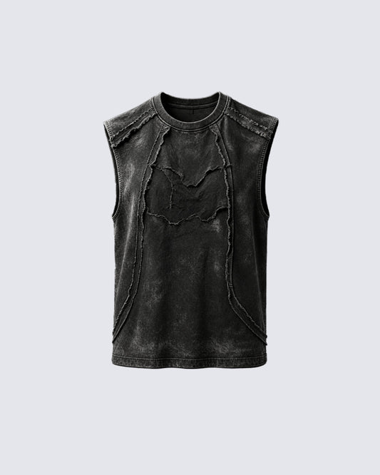 KIIKIO Retro Frayed Sleeveless Vest