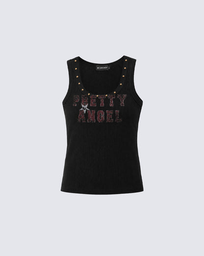 Retro Minimalist Style Studded Print Vest