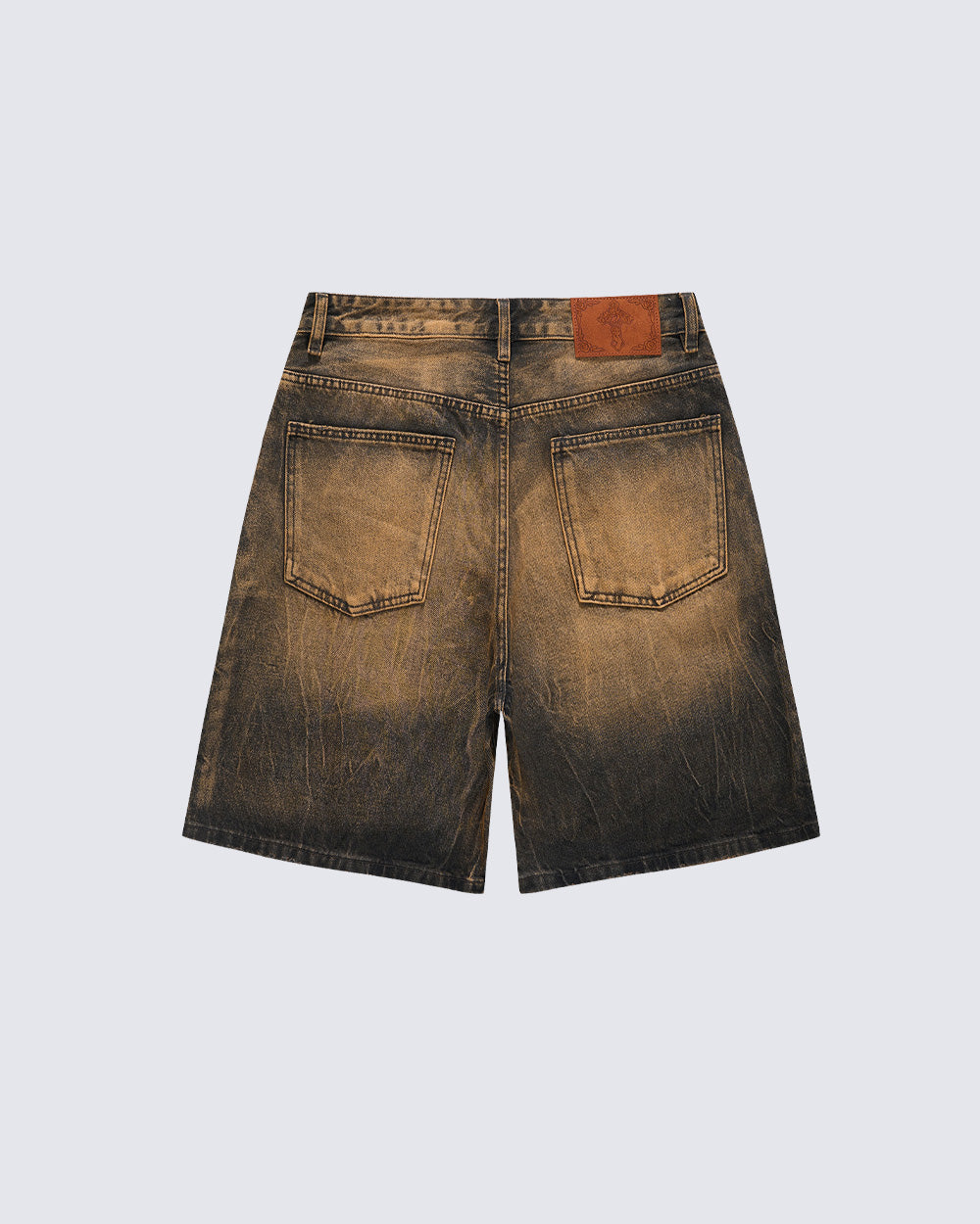 KIIKIO Wasteland Mud-Dye Distressed Denim Shorts