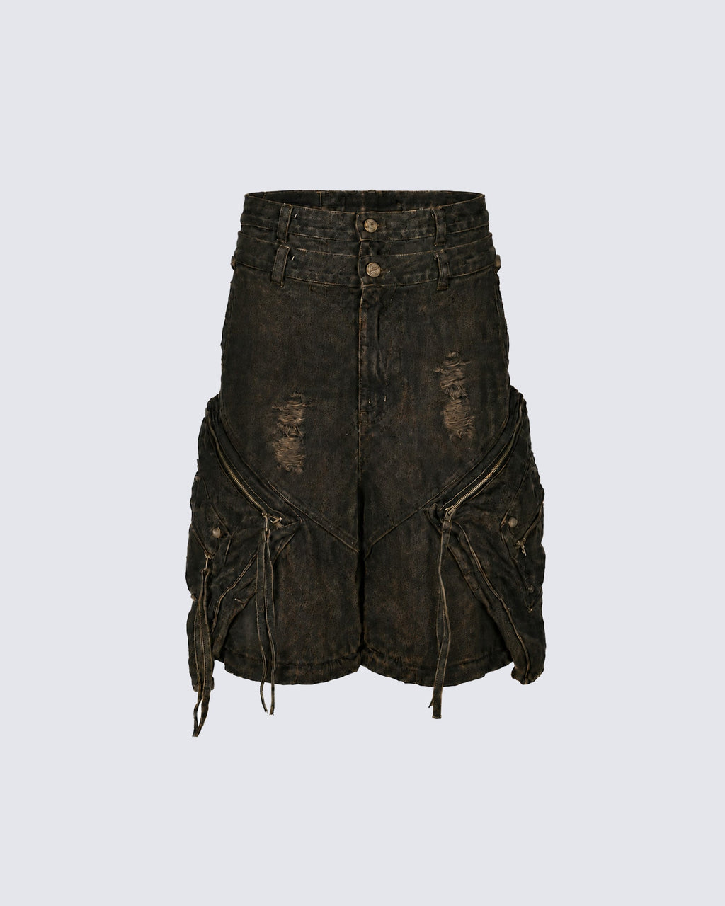 KIIKIO Retro Double-Waistband Bermuda Shorts