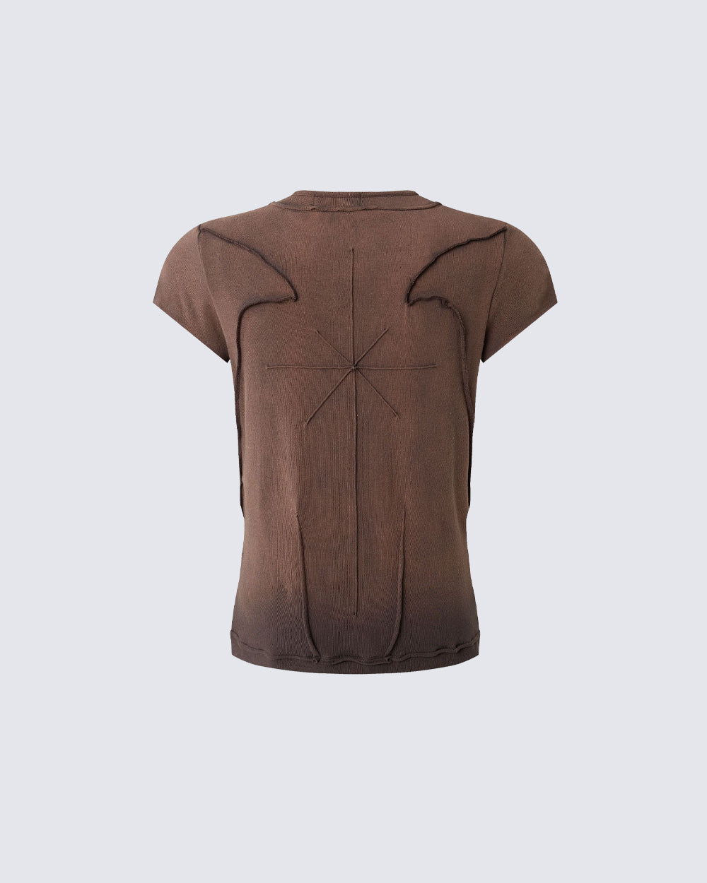 Distressed Casual Pleated Short-Sleeved T-Shirt