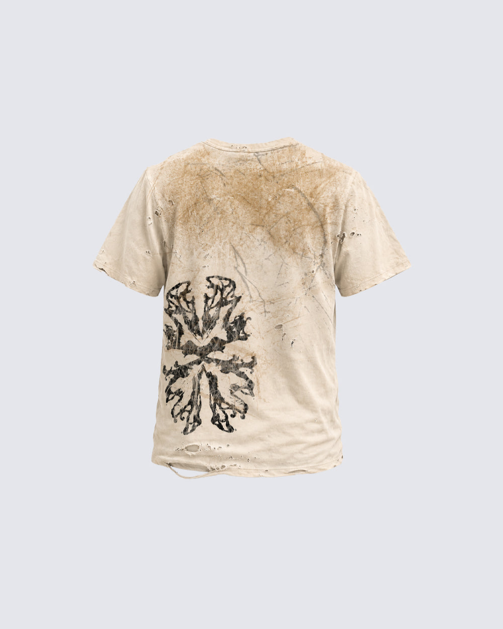 Vintage Washed Distressed Design Printed T-Shirt