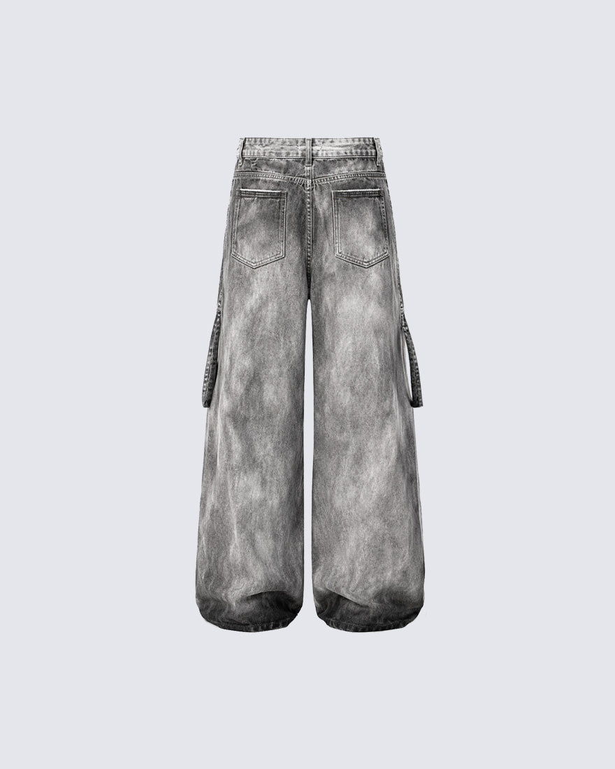 KIIKIO Punk Tie-Dye Distressed Jeans