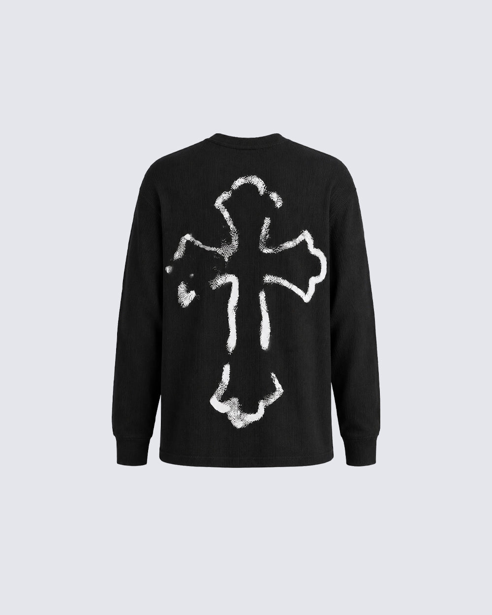 KIIKIO Dark Retro Skull-Print Long-Sleeve T-Shirt