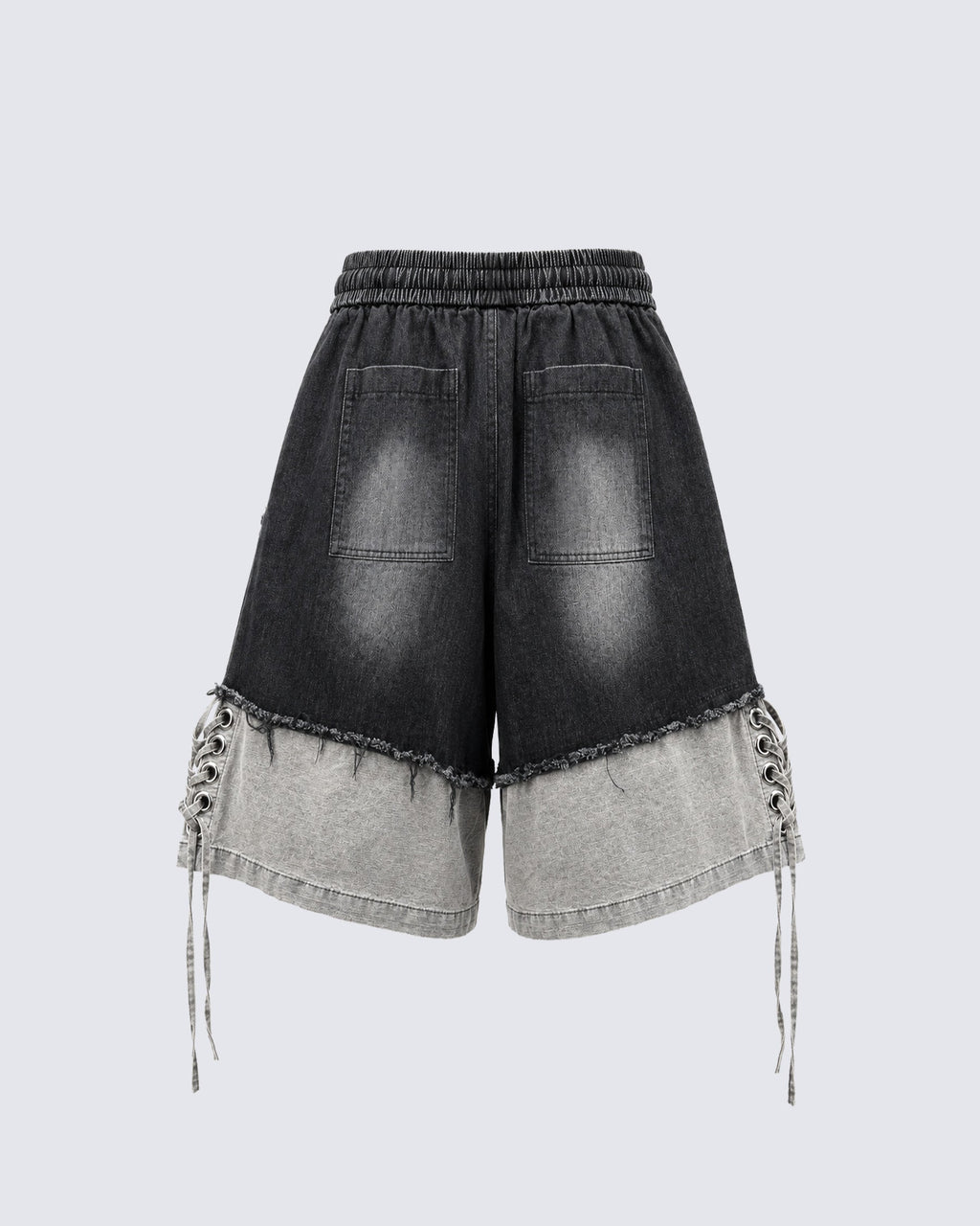 KIIKIO High-Street Wasteland-Style Hip-Hop Color-Block Cropped Pants