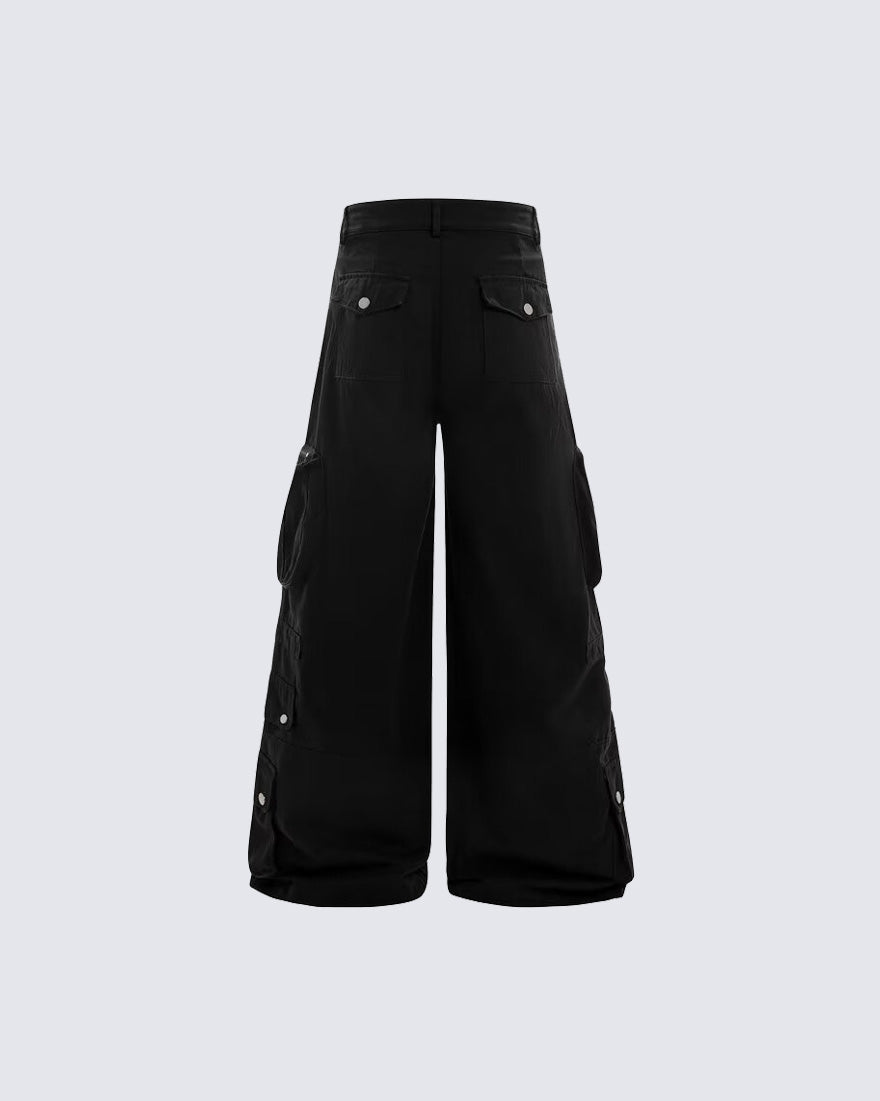 KIIKIO Utility Zipper Cargo Wide-Leg Pants