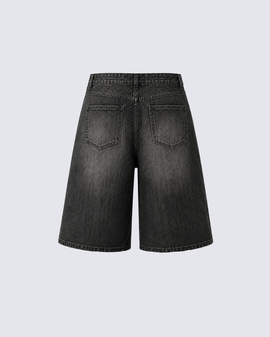 American-Style Distressed Streetwear Design With Cross Print Shorts