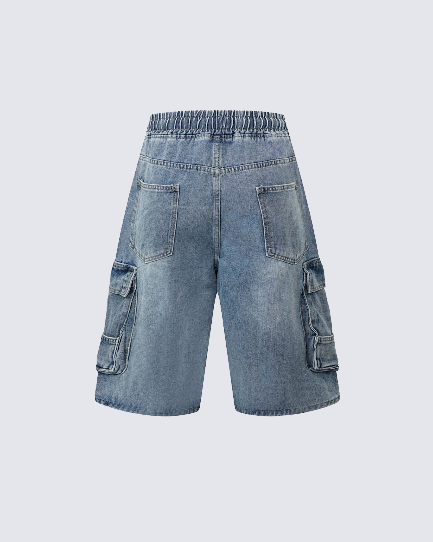 KIIKIO Vintage Washed Denim Shorts