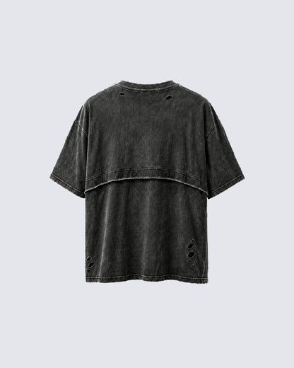 KIIKIO American-Style Distressed High-Street T-Shirt