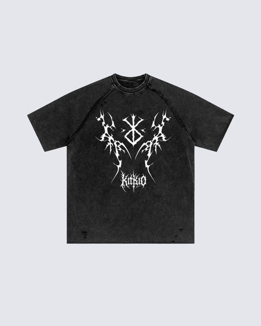 Vintage Bleach Washed Tribal Print T-shirt