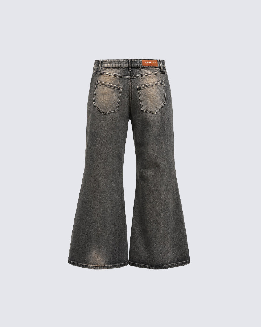 KIIKIO High Street Asymmetric Flared Slim Fit Jeans