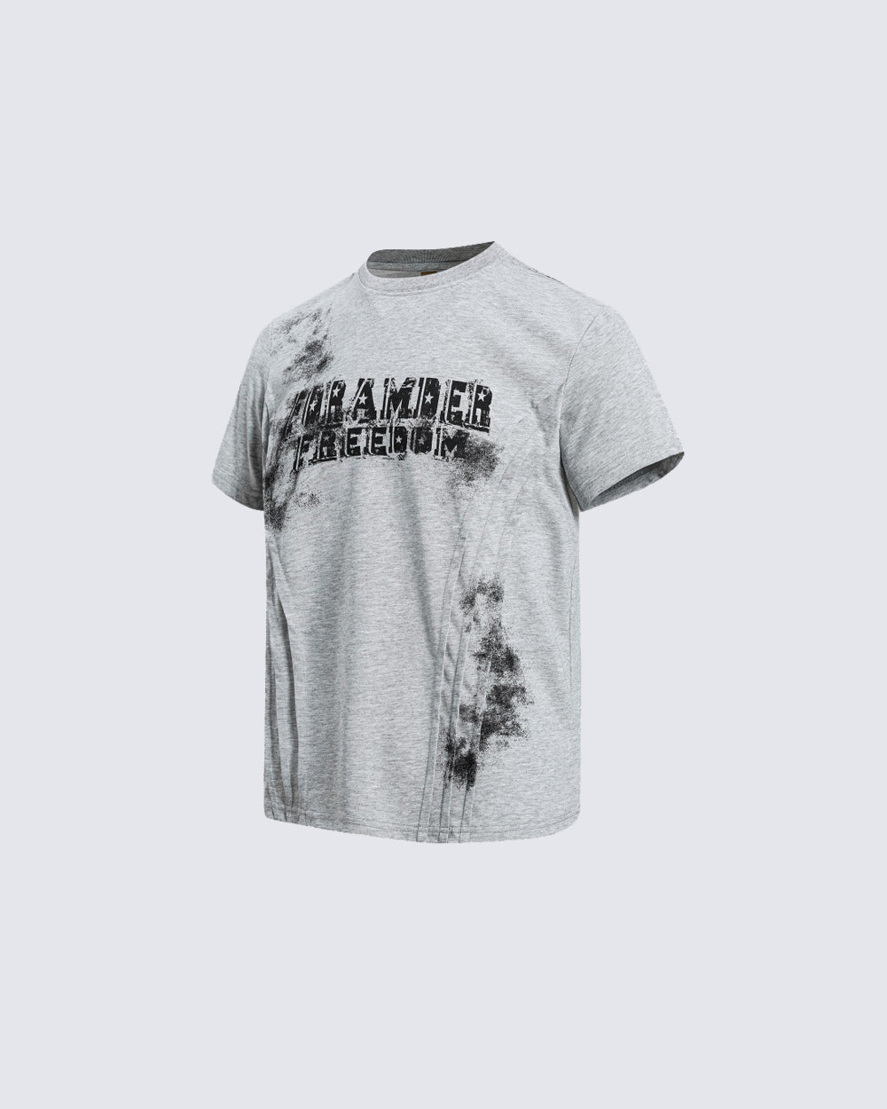 KIIKIO Dark Street Crinkle Spliced Distressed Graphic Tee