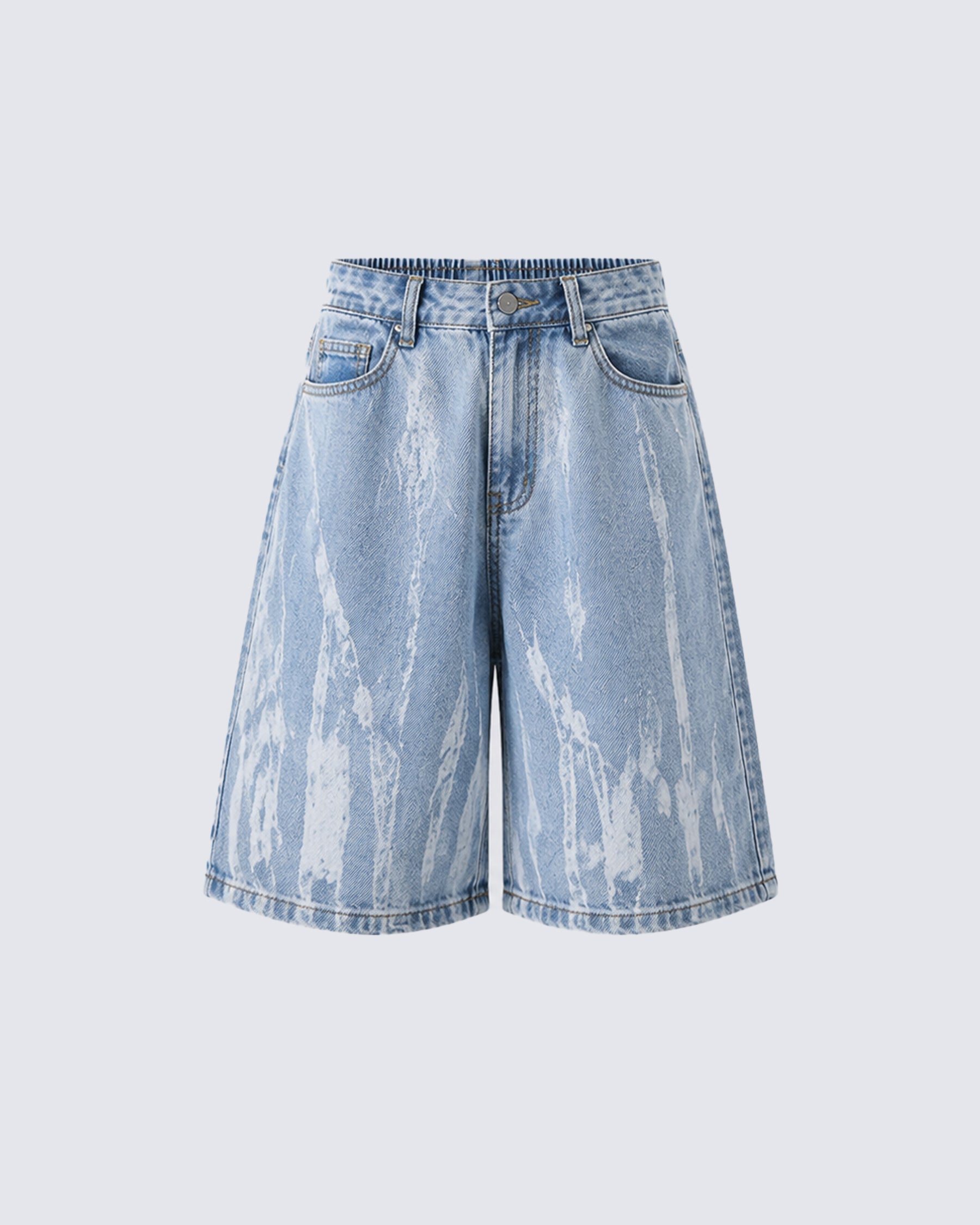 Paint Splatter Denim Shorts