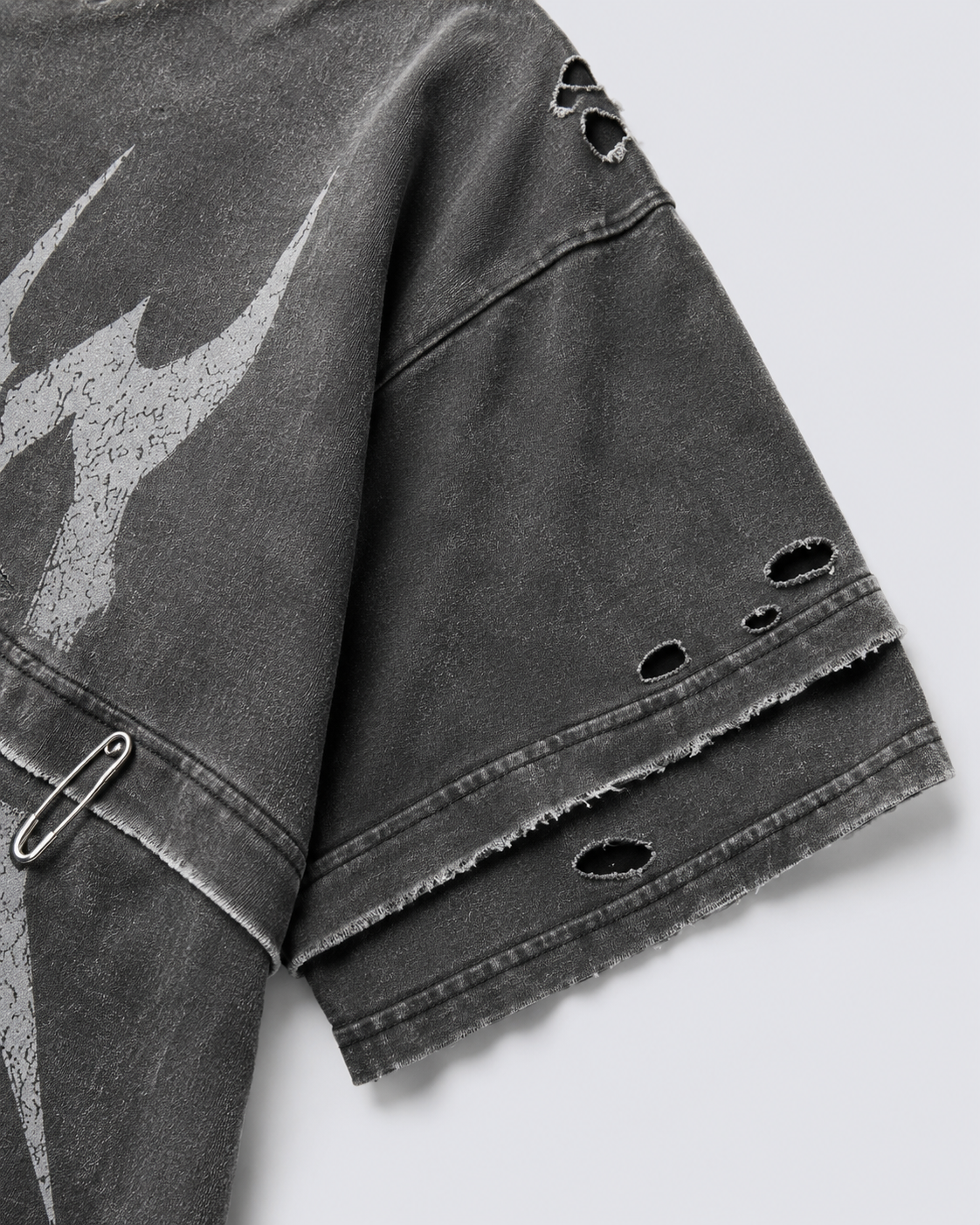 KIIKIO American-Style Distressed High-Street T-Shirt