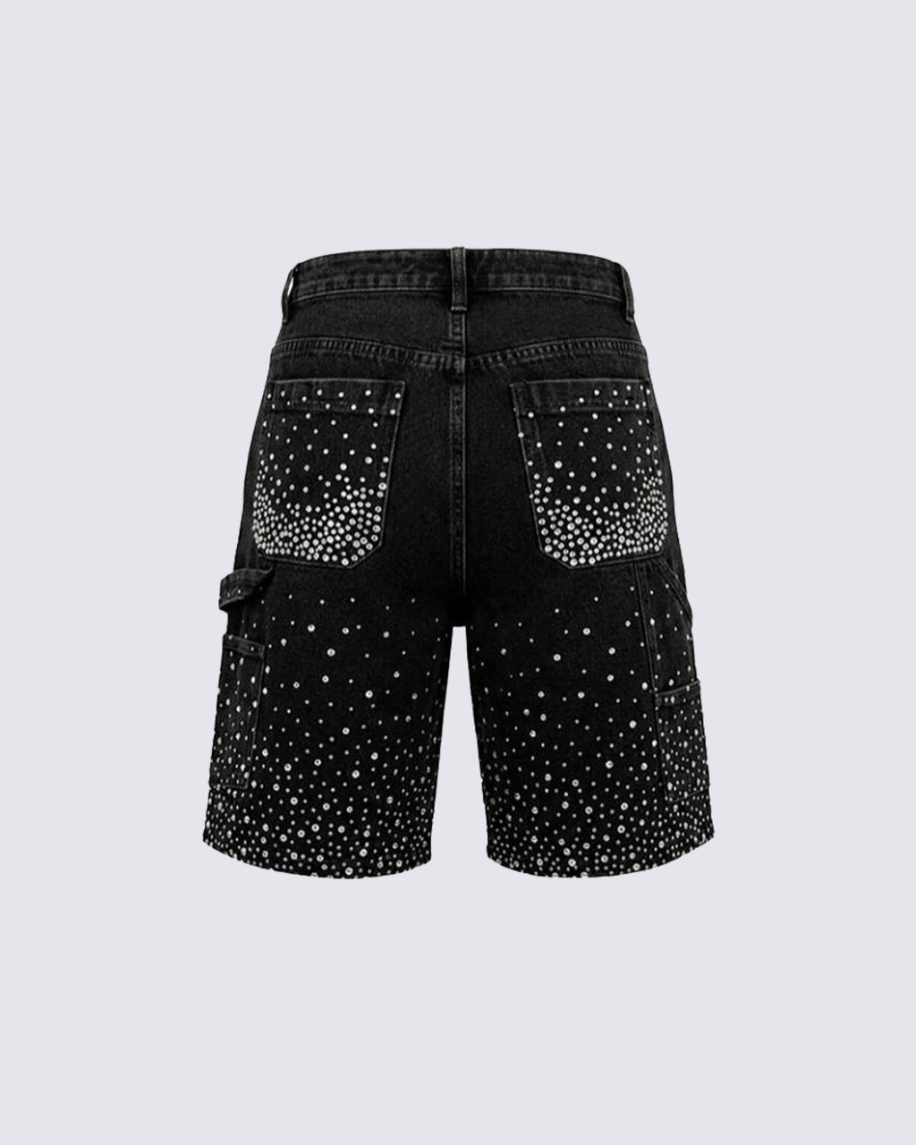 KIIKIO High Street Firework Rhinestone Denim Shorts