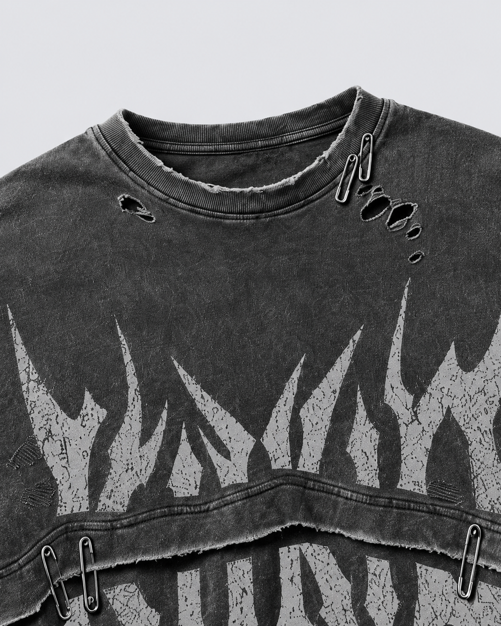 KIIKIO American-Style Distressed High-Street T-Shirt