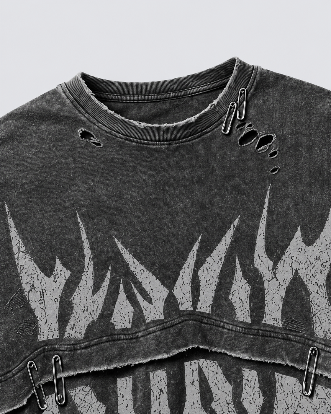 KIIKIO American-Style Distressed High-Street T-Shirt