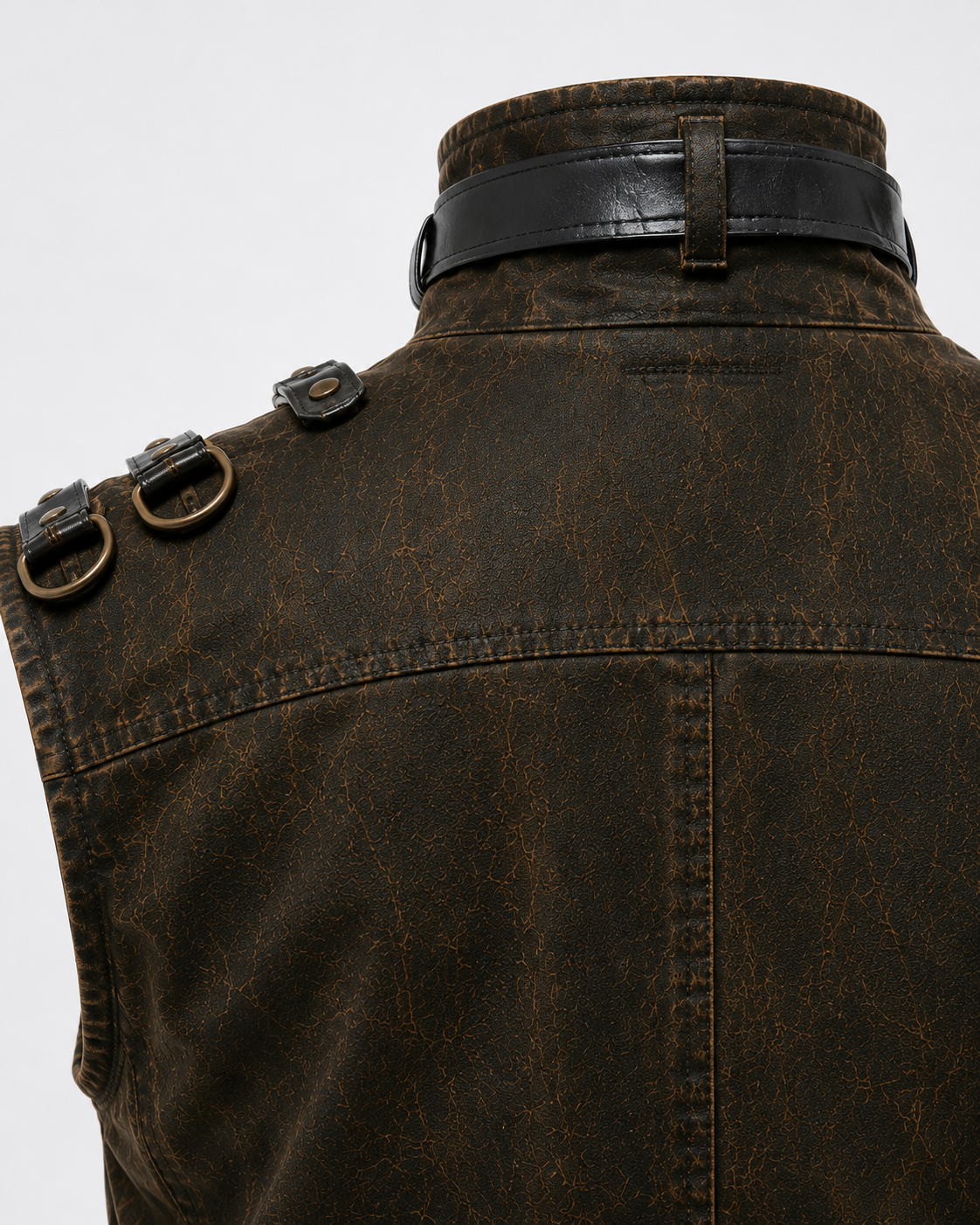 KIIKIO Retro-Style Distressed Metal-Rivet Versatile Vest