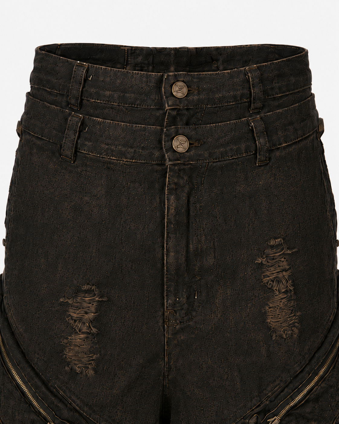 KIIKIO Retro Double-Waistband Bermuda Shorts