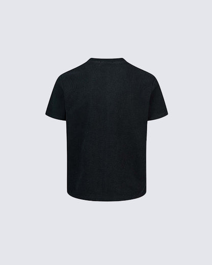 KIIKIO American-Style Distressed Graphic Crew-Neck T-Shirt