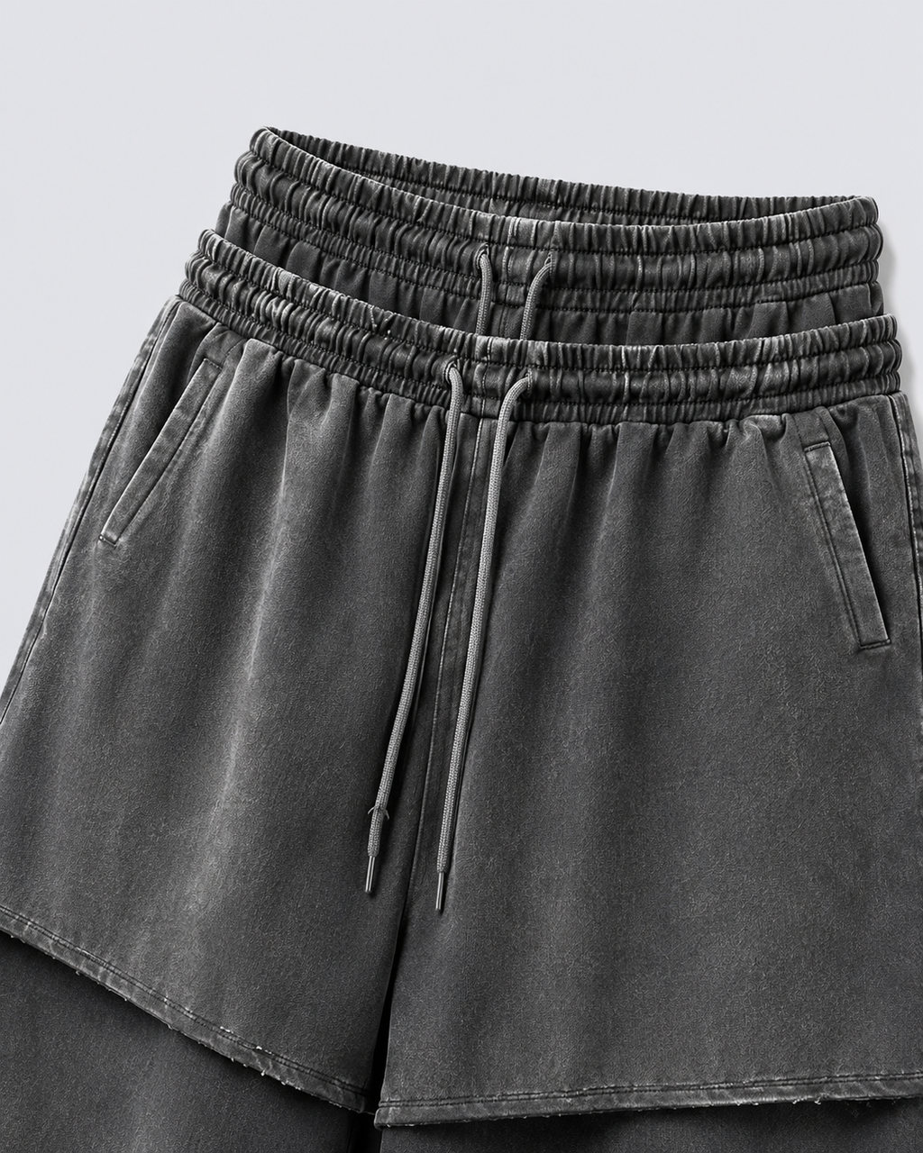 KIIKIO Layered Washed Wide-Leg Sweatpants