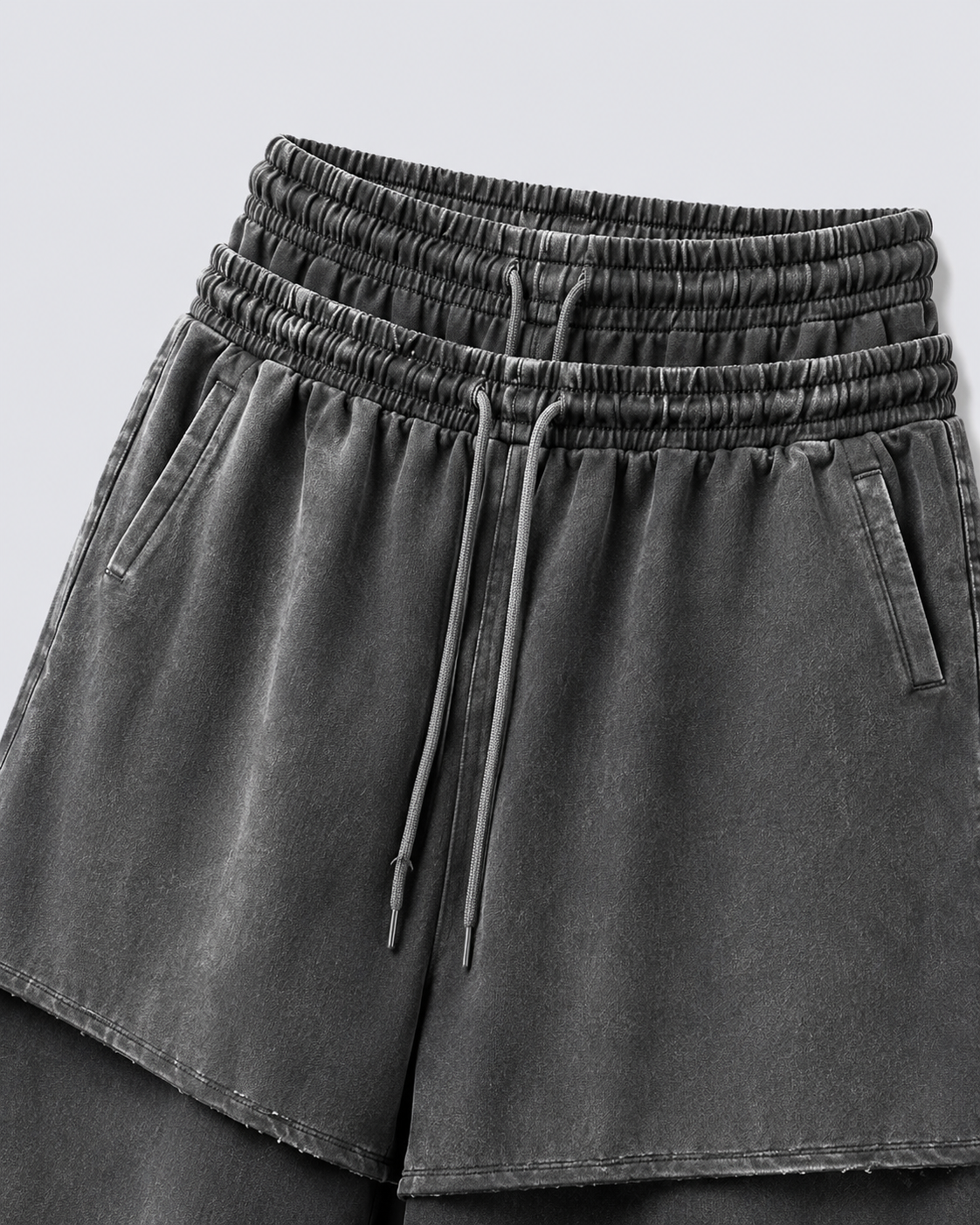 KIIKIO Layered Washed Wide-Leg Sweatpants