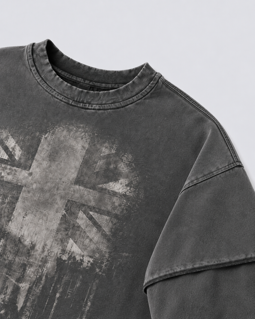 KIIKIO Washed Layered Sleeve Graphic Sweatshirt
