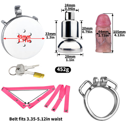 Inverted Cock Cage – Flat Sissy Silicone Dildo Chastity Lock