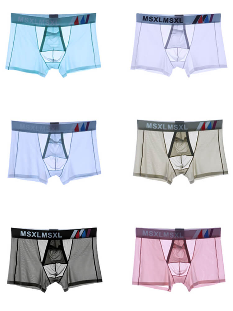 Men's Sexy Sheer Gun Bullet Separation Thin Trunks
