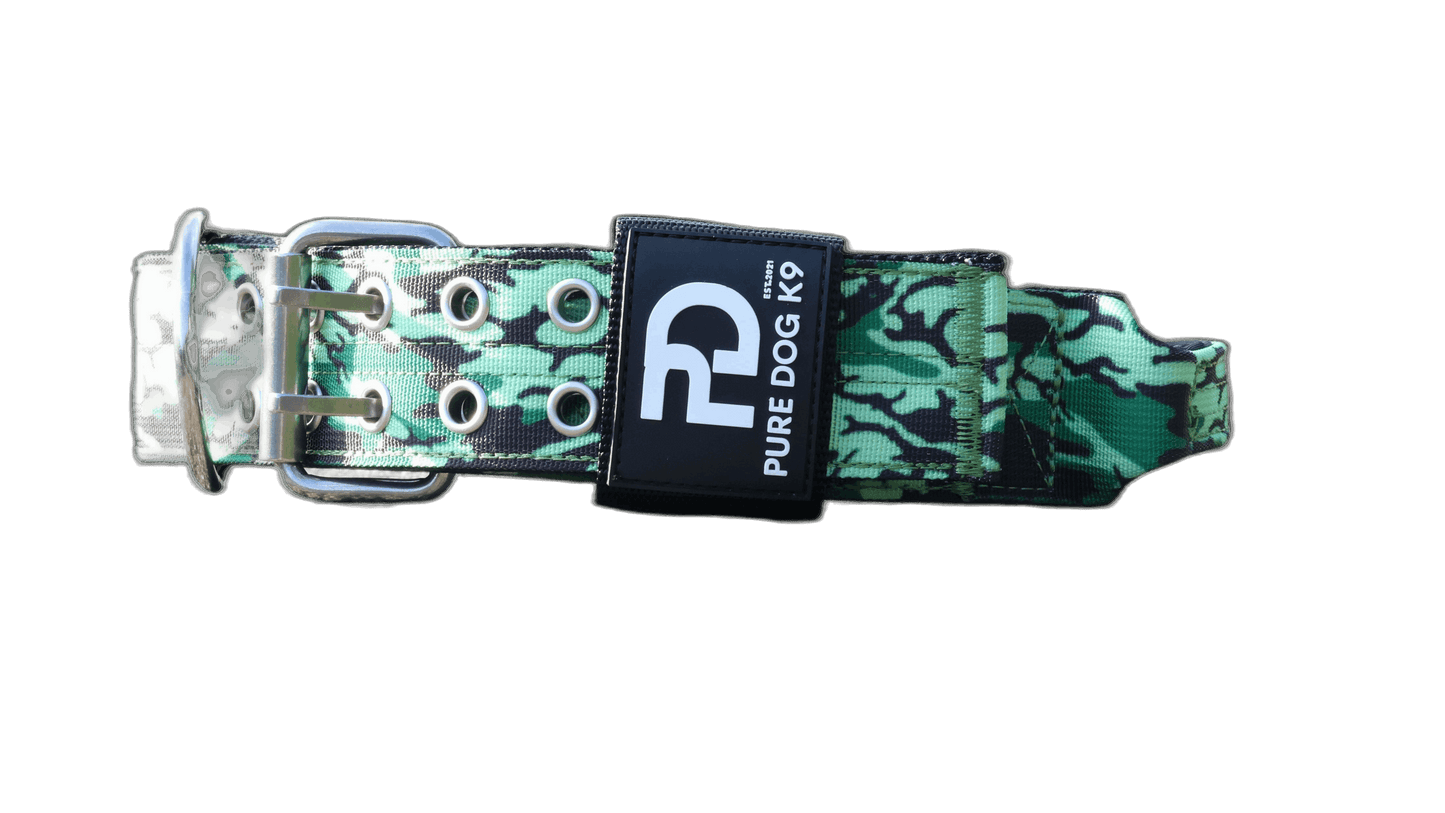 Pure Dog k9 Tactical Collar Green Camo
