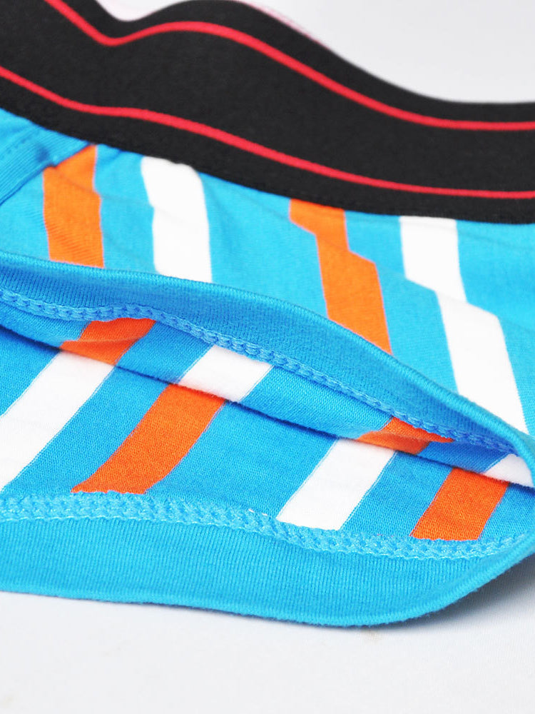 2 Pack Men's Colorful Striped U Convex Pouch Trunks
