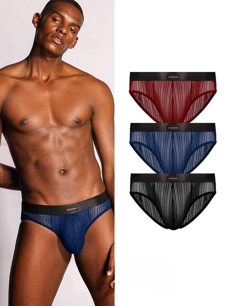 Men's Low-Rise Sexy Sheer Lace Breathable Briefs