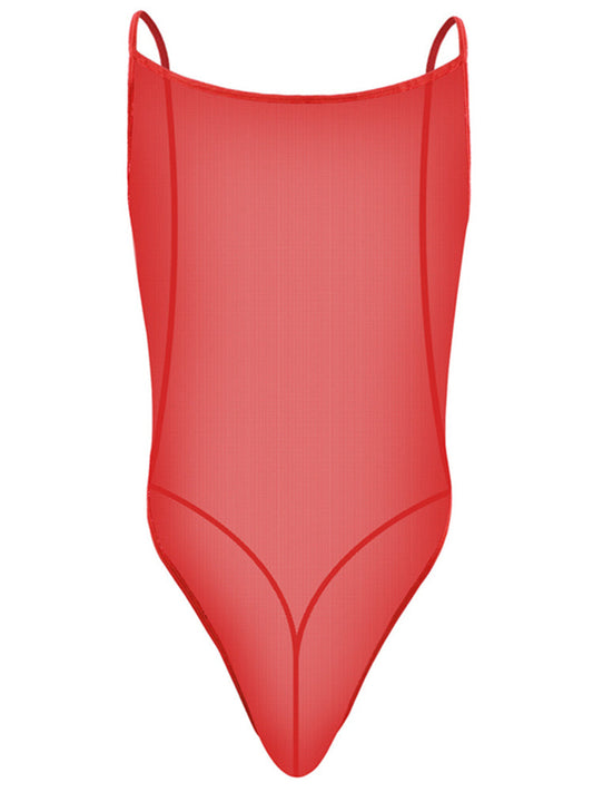 Men's Mesh Sheer Spandex Bodysuit