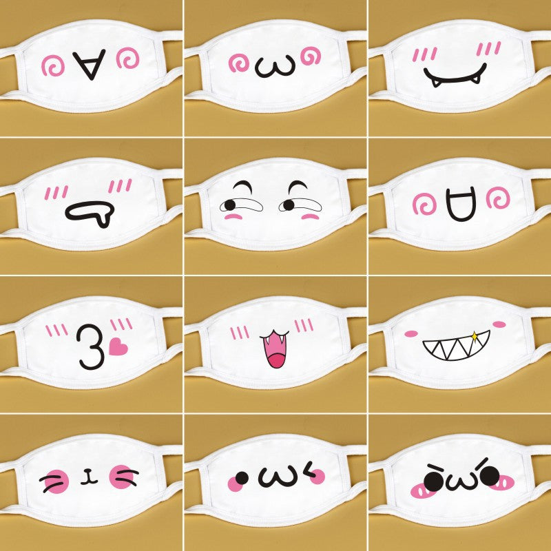 Kawaii Anime White Face Masks