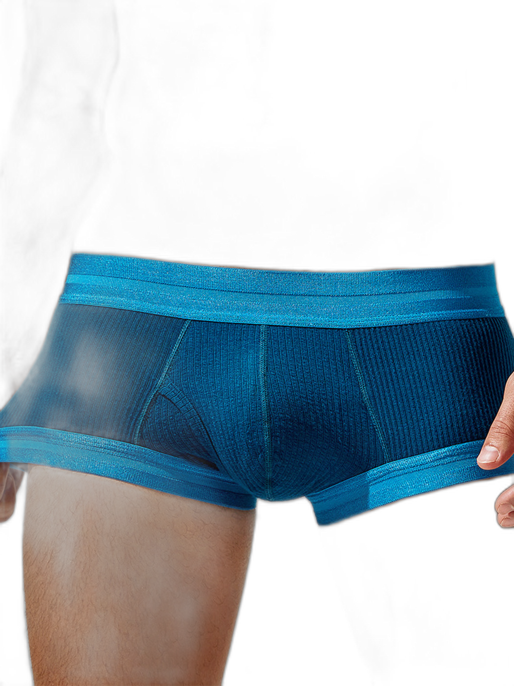 2 Pack Men's Spliced Color Trunks with Functional Fly