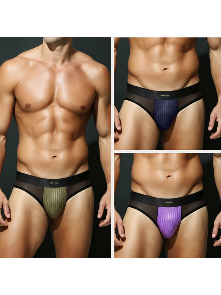 Men's Low-Rise Sexy Mesh-Paneled Breathable Briefs