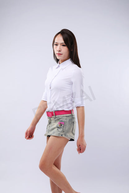 Retro Pink Denim Shorts