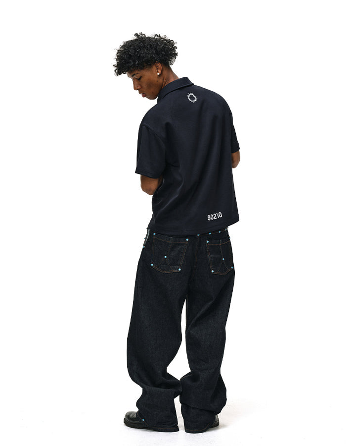 KIIKIO High Street Distressed Graphic Collared Tee