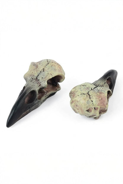 Gothic Raven Skull Pendant Necklace