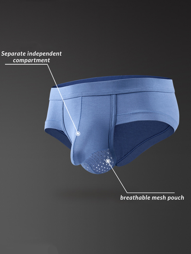 2 Pack Men's Breathable Pouch Separate Modal Briefs