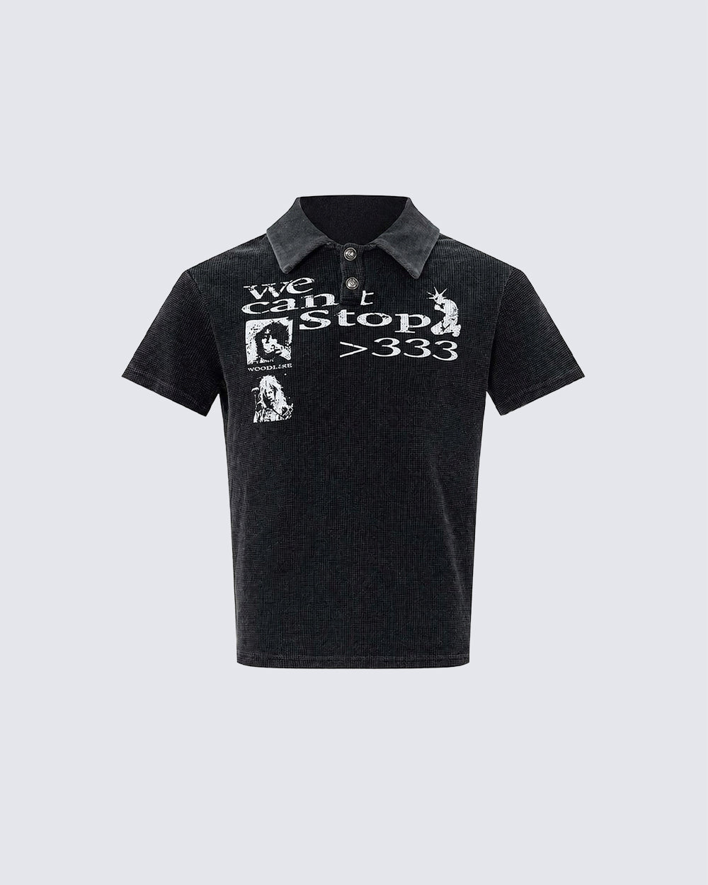 High Street Graphic Textured Washed New Polo T-Shirt