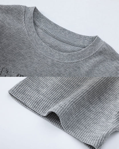 Waffle New Texture Vintage Washed Short T-Shirt