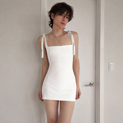 Sweetheart Tie-Strap Mini Dress
