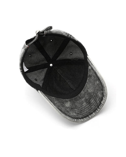 Distressed Washed Peaked Cap