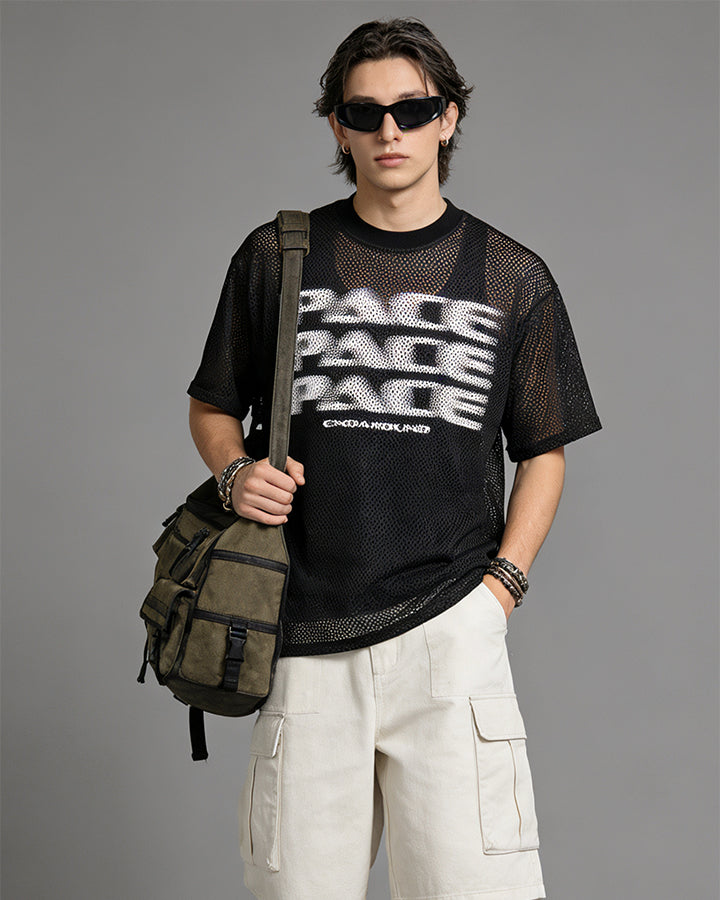 Y2K Racing Graphic Mesh New Short Sleeve Tee